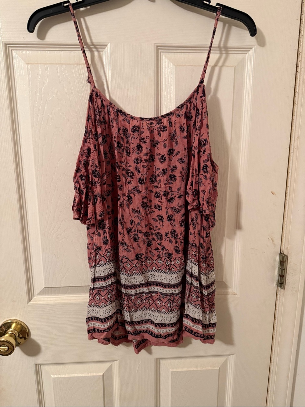 indulge Pink Floral Ruffle-Trim Tank